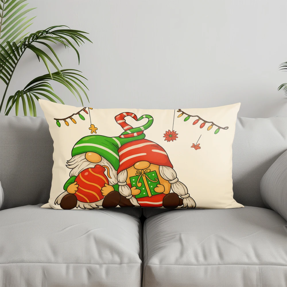ديكور المنزل عيد الميلاد التماثيل المخدة الزخرفية مناسبة ل أريكة غرفة نوم سيارة وسادة غطاء وسادة وسادة الظهر مستطيلة #2