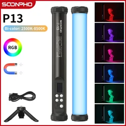 soonpho P13 Video Light Rechargeable LED Light Handheld Video Photography Stick Creative Video Fill Sutefoto Led Light Stick