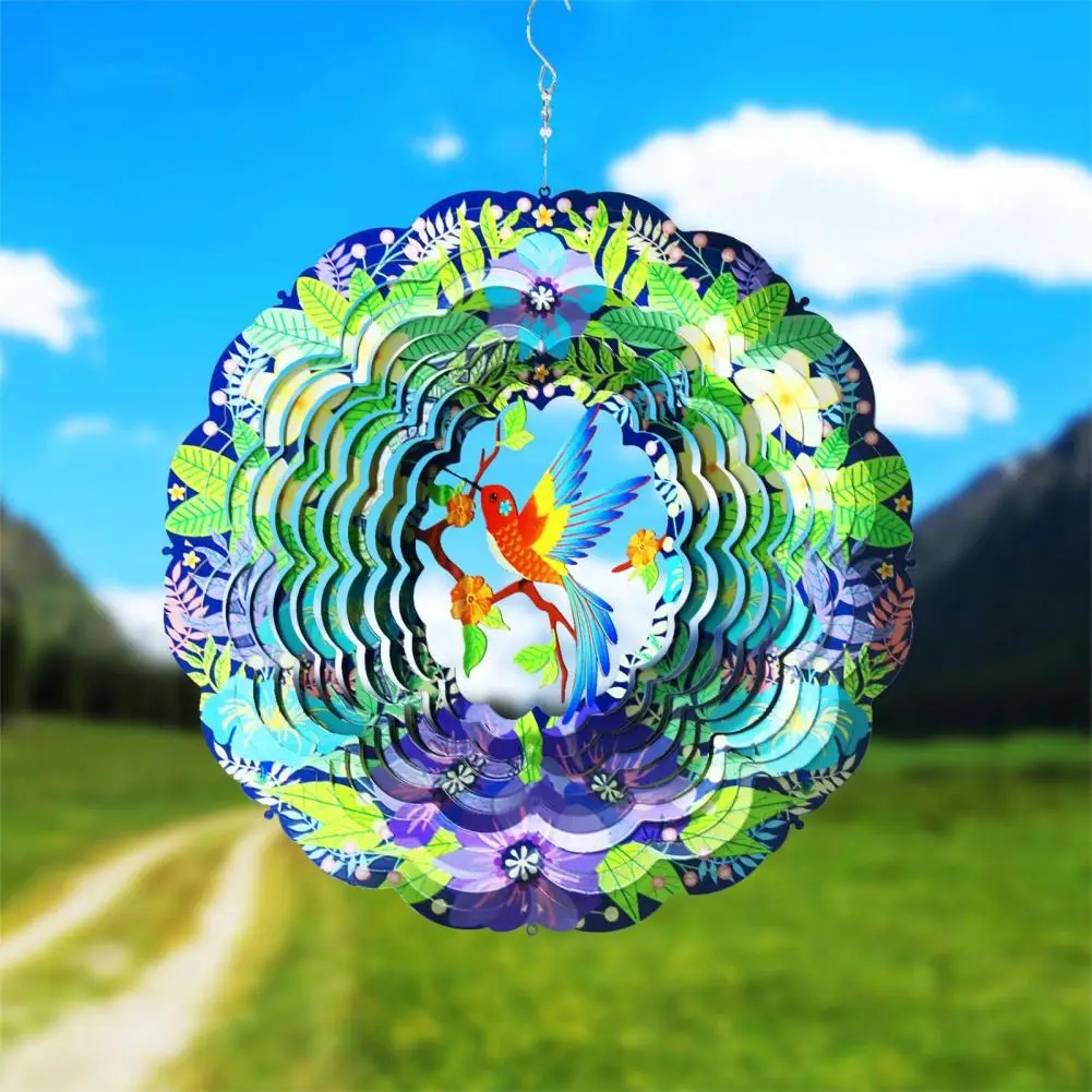 Colibrì Wind Spinner con ganci rotanti Spinner in metallo in acciaio inossidabile per decorazioni da giardino e da giardino Spinner in metallo per esterni