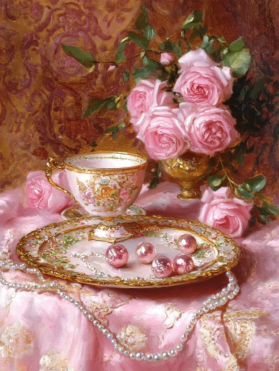

1000PCS Vintage Tea Time Jigsaw Puzzle, Pink Roses & Porcelain Cup Educational Games Colorful Puzzles Gifts Home Decor