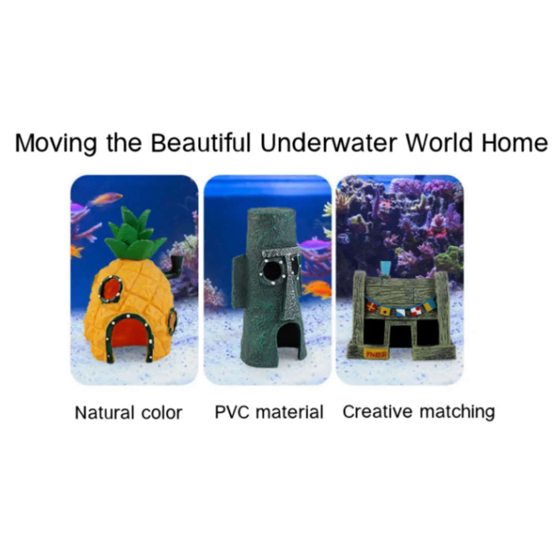 1pc CuteAquarium Resin Castle Fish Tank Decorations Castle Tower Ornaments Fish Tank Hiding Cave Aquarium Accessories Decoration