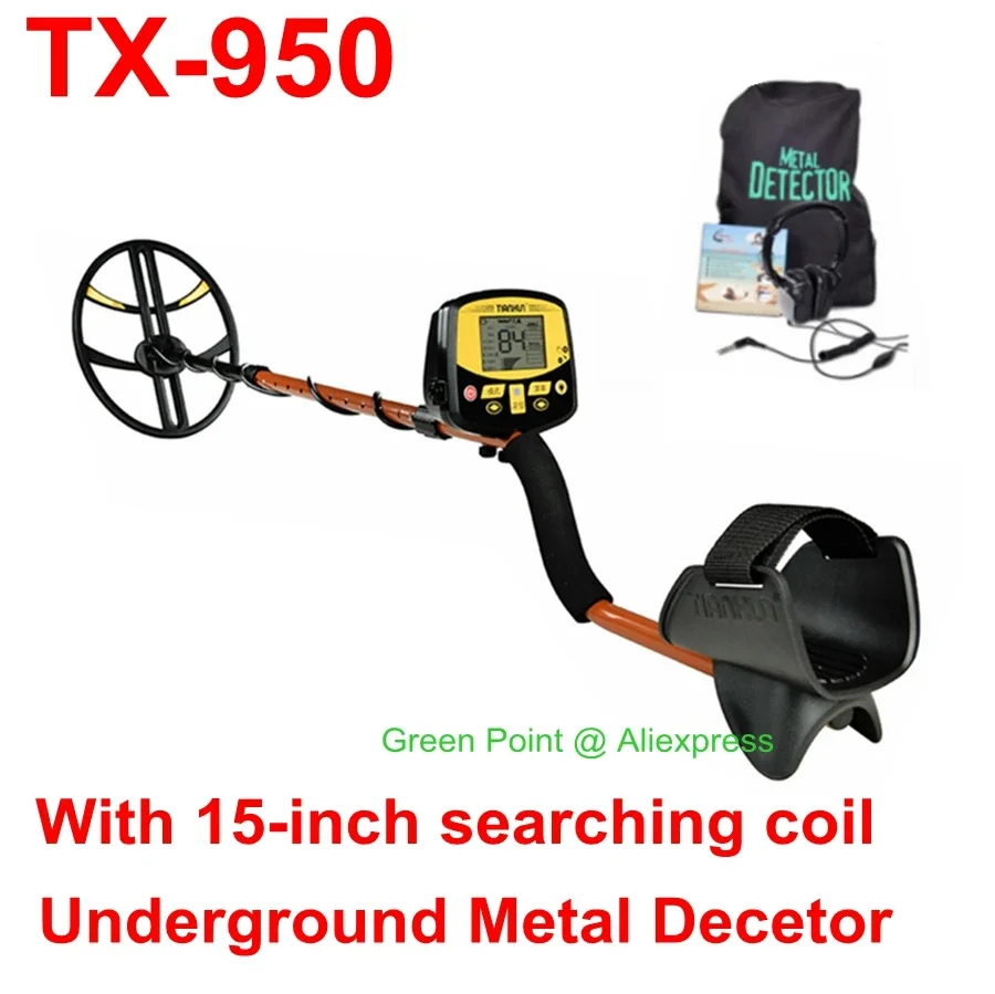 Professional TX-950 Underground Metal Detector 15 inch Search Coil Gold Digger Treasure Hunter Gold Detector for Treasure Search