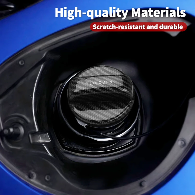 New Carbon Fiber Car Fuel Tank Cap Cover Auto Exterior Accessories For Lincoln MKC MKZ MKX MKT Aviator Navigator Continental