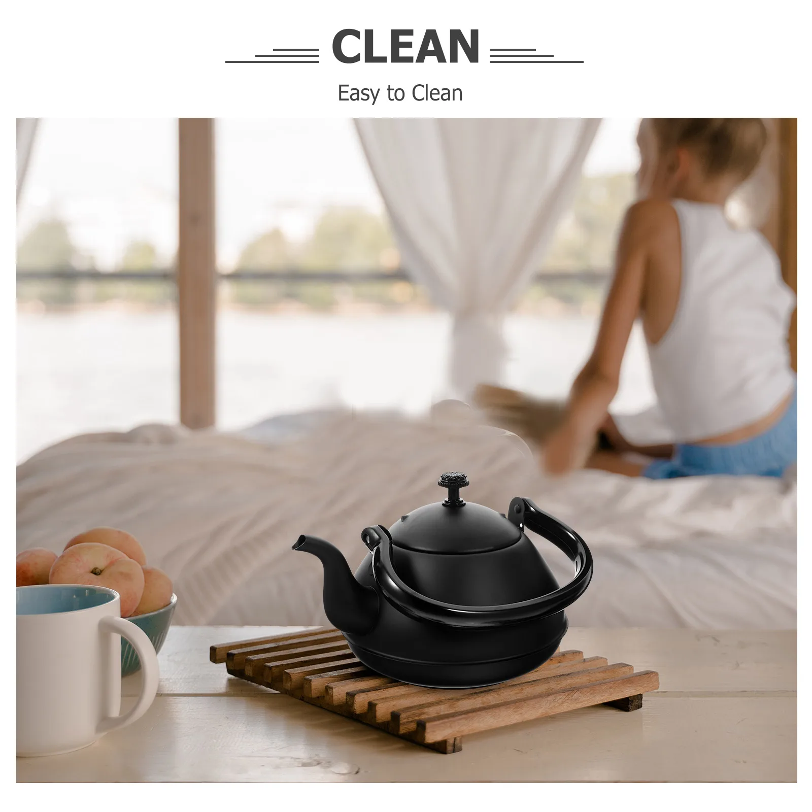 

Vintage Stainless Steel Tea Kettle Metal Water Kettle Portable Handle Tea Pot for Daily Use Stainless Steel Teakettle