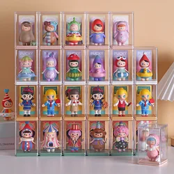 6Pcs Display Box Acrylic Case Trendy Storage Display Rack Handmade Transparent Cabinet Protection Showcase Figure Organizing Toy