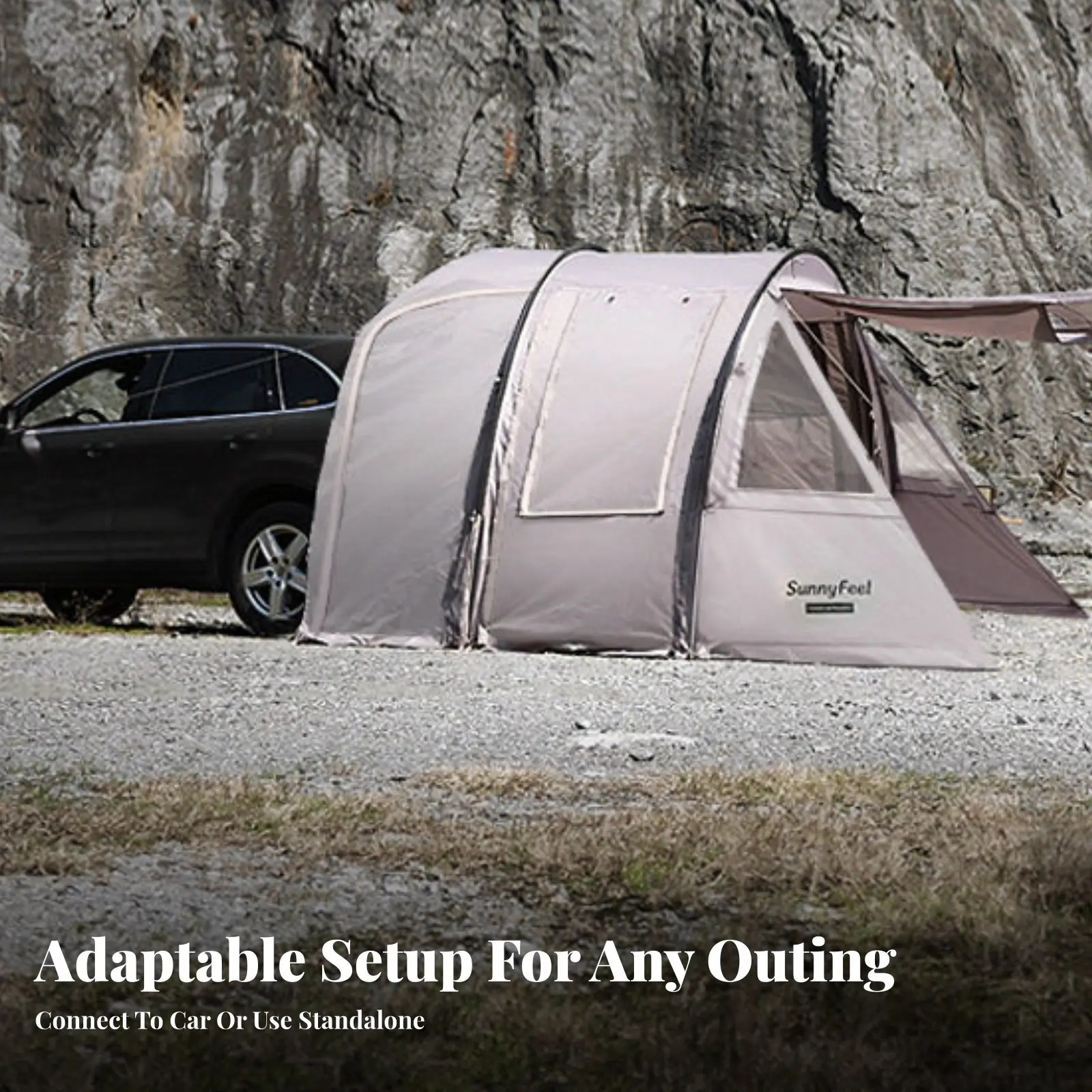 

Палатка-пристройка для автомобиля, уличный туннельный тент для кемпинга, защита от солнца, ветрозащита, водонепроницаемость, многофункциональность