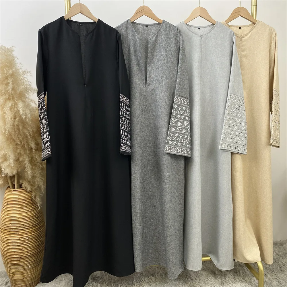 Skromna sukienka Jalabiya haft islam muzułmański Vestidos saudyjskoarabski długa suknia Eid Ramadan maroko dubaj Abayas sukienki Kaftan