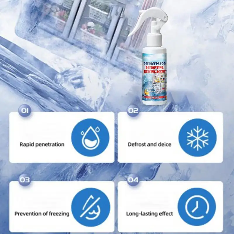 120ml Ice Remover Cooler Cleaner Spray Deices And Cleans Eco-Friendly Food-Grade Cleaner Effective Cleaner For Coolers Cleaning