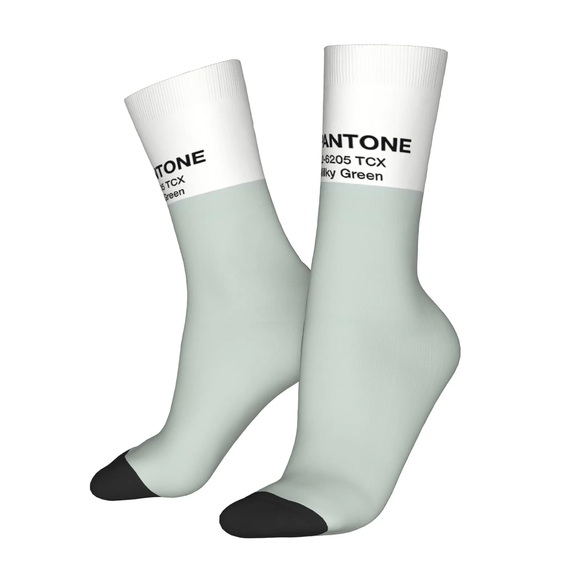 

Pantone Milky Green Sock Printed Man Polyester Fashion
