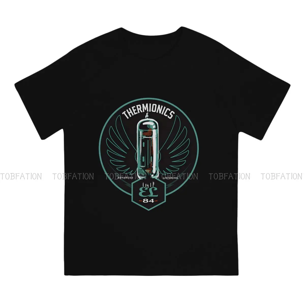 Vacuum Tube TShirt for Men Winged EL84 Emblem Humor Summer Tee T Shirt Novelty Trendy Loose