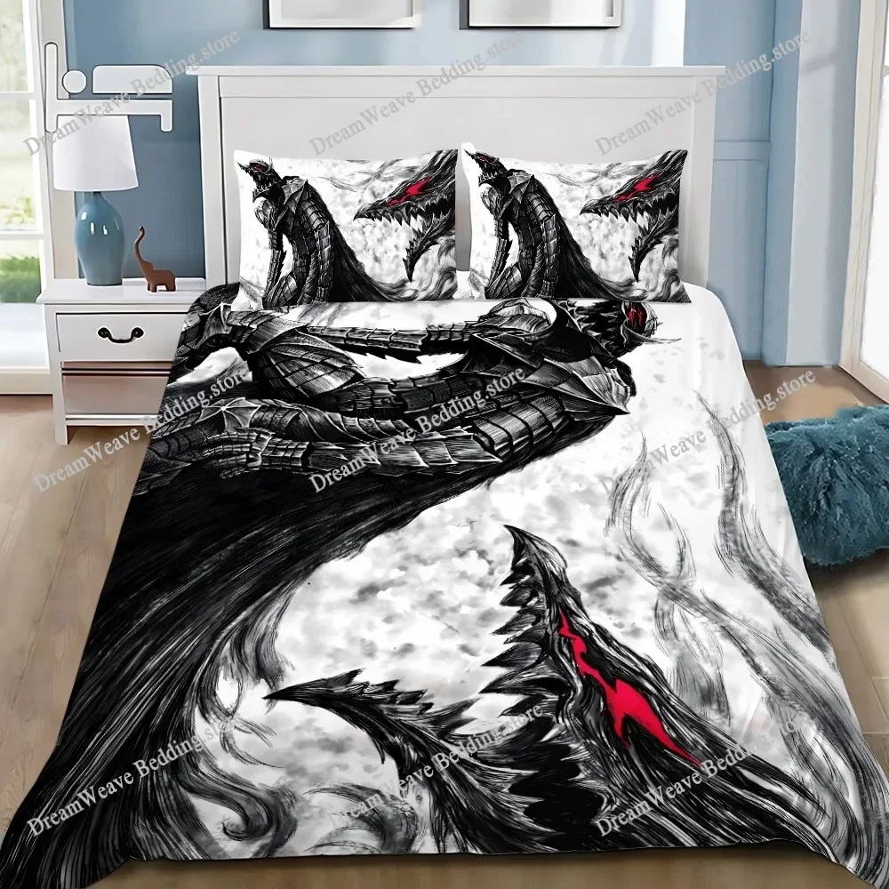 Anime Berserk Duvet Cover Pillowcase Bedding Set Adult Boy Girl Bedroom Decoration Children Gift Single Double Large Size