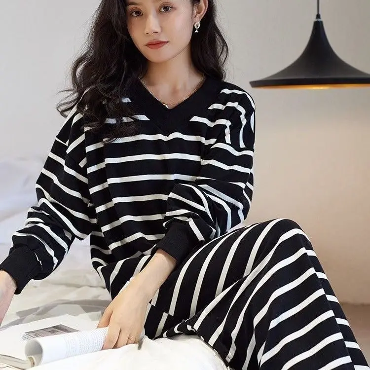 Women's Clothes 2026 Pajamas Long-Sleeved New  Sweet Homewear Large Size Outside Nightgowns Sleeping Dress Round Neck Home 150KG