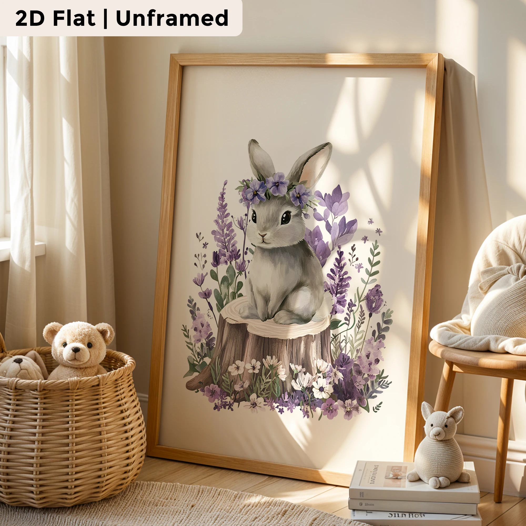 3pcs Modern,Cartoon Stump, Raccoon Wall Art Print Canvas Painting Poster Picture For Living Room,Bedroom,Kids Room Home Decor