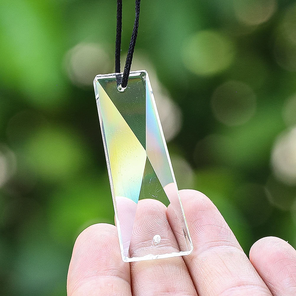 

3PCS 50MM Trapezoidal Long Clear Color Laser Cut Crystal Pendant Chandelier Charm Parts DIY Room Garden Wedding Party