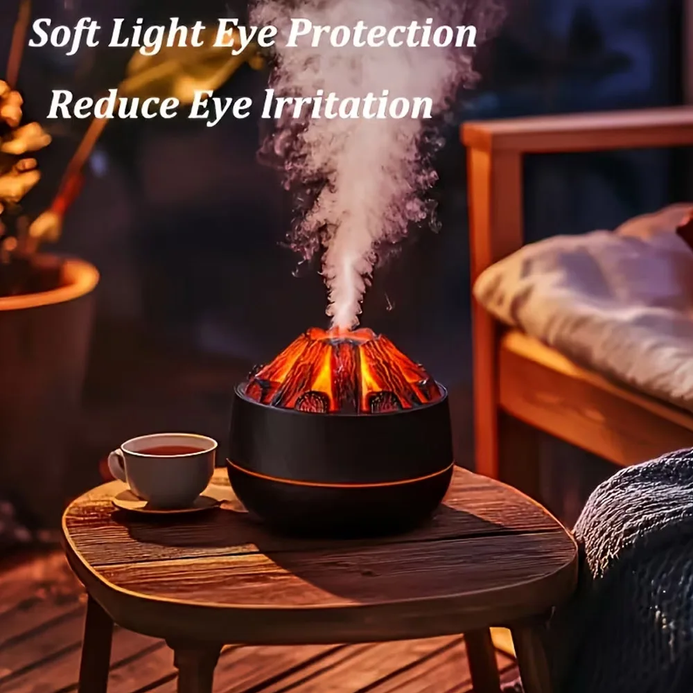 Charcoal-Style Mist Humidifier, USB-Powered Humidifier, Home Decor, USB Aromatherapy Diffuser, Desktop Humidifier