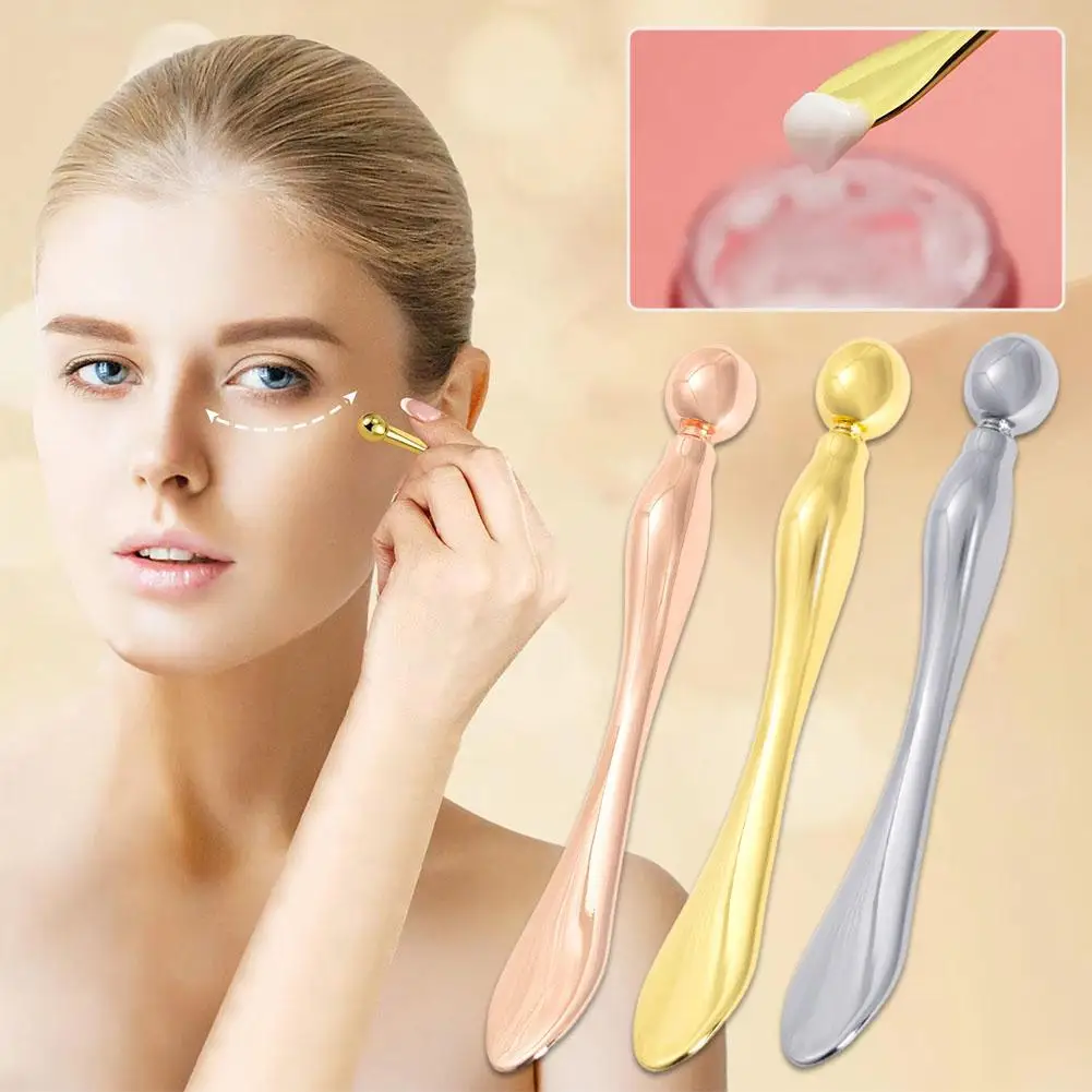 Metalen Gezicht Massage Stick Anti Rimpel Oogcrème Applicator Verzorging Gezichtsgereedschap Masker Mengschep Massage Beauty Bar Ogen Spuug Z1g5