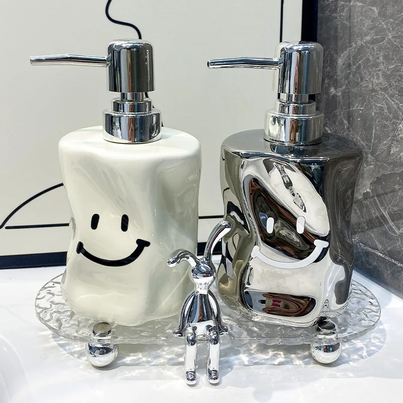 Irregular Ceramic Lotion Bottle Press Hand Sanitizer Dispenser Bottle Shampoo Shower Gel Soap Dispenser Split Bottle