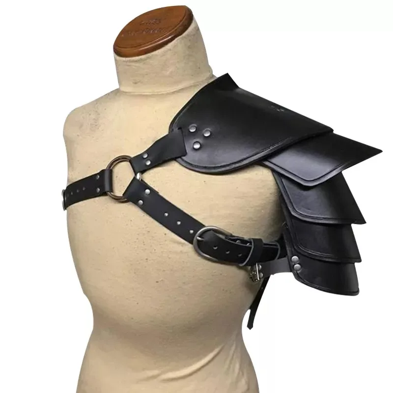 Armadura de hombro de caballero pirata vikingo Medieval, disfraz de gladiador romano, accesorio de Cosplay, cuero gótico Steampunk, Pauldrons LARP