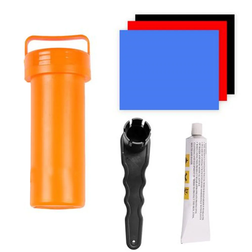 

Color Random Inflatable Paddle Board Repair Kit Inflatable Kayak Raft Puncture Repair Patches Glue Wrench Set