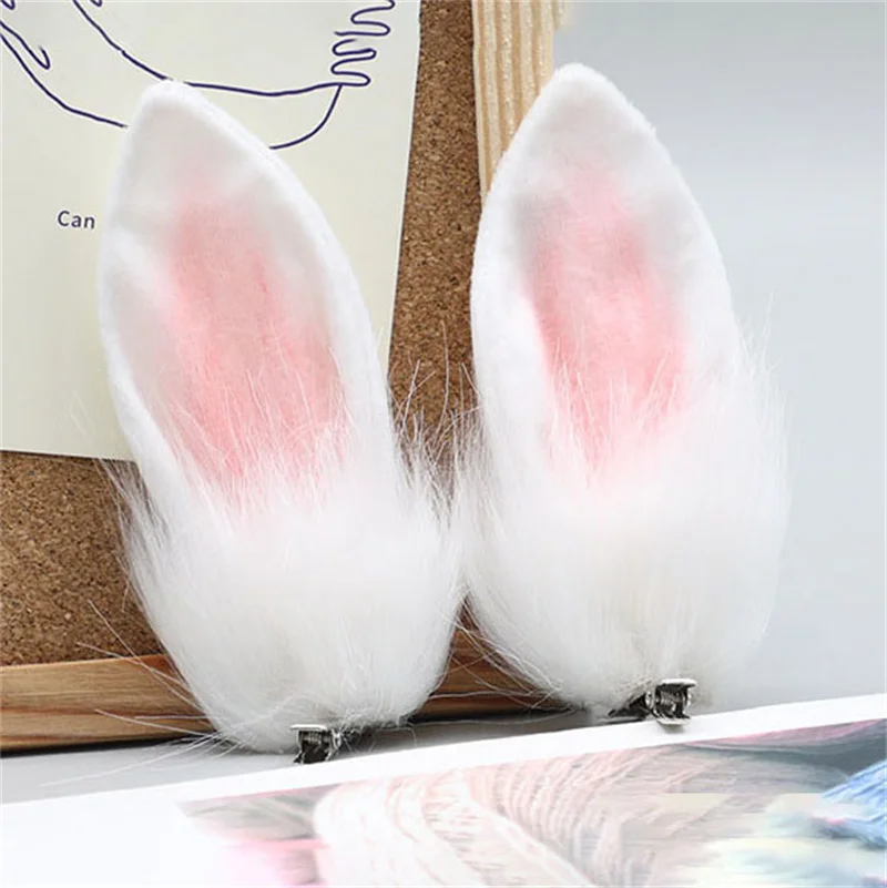 

2pcs/Set Plush Rabbit Ear Hair Clips Sweet Bunny Barrettes Hairpins For Women Girls Easter Halloween Cosplay Party Decorations