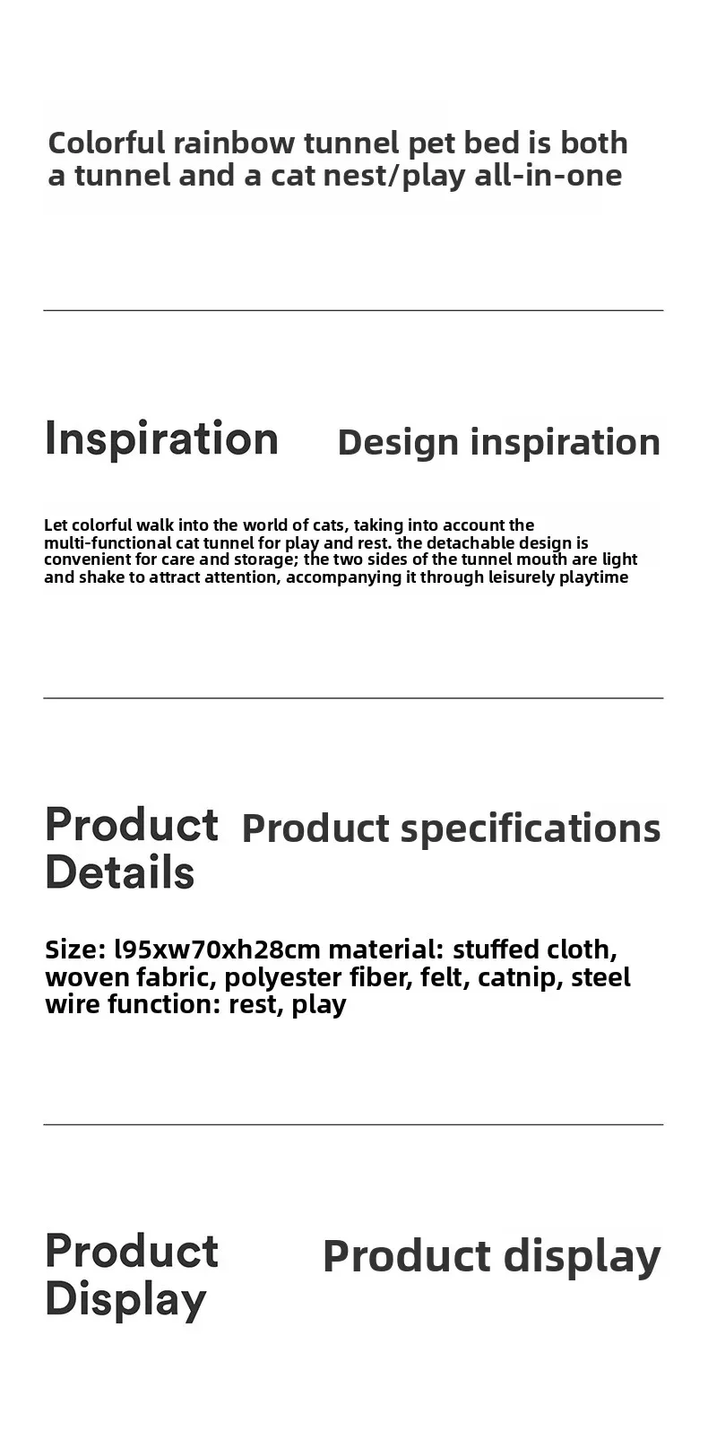 Green apple cat tunnel universal in all seasons, removable and washable tunnel cat nest play and rest integrated escape house