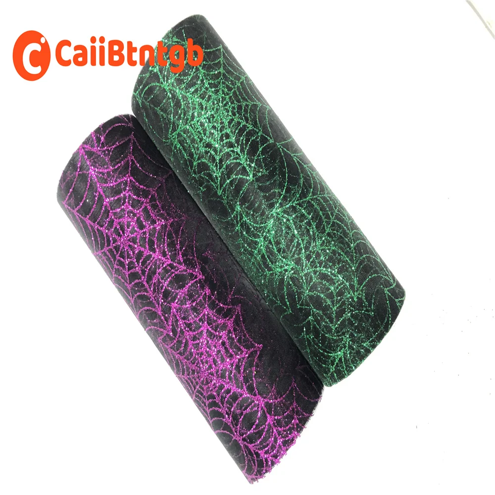 15cm * 10 yards Glitzer Halloween Tüll Roll Spinnennetz Muster für Girlande machen Dekoration DIY – Detail 2