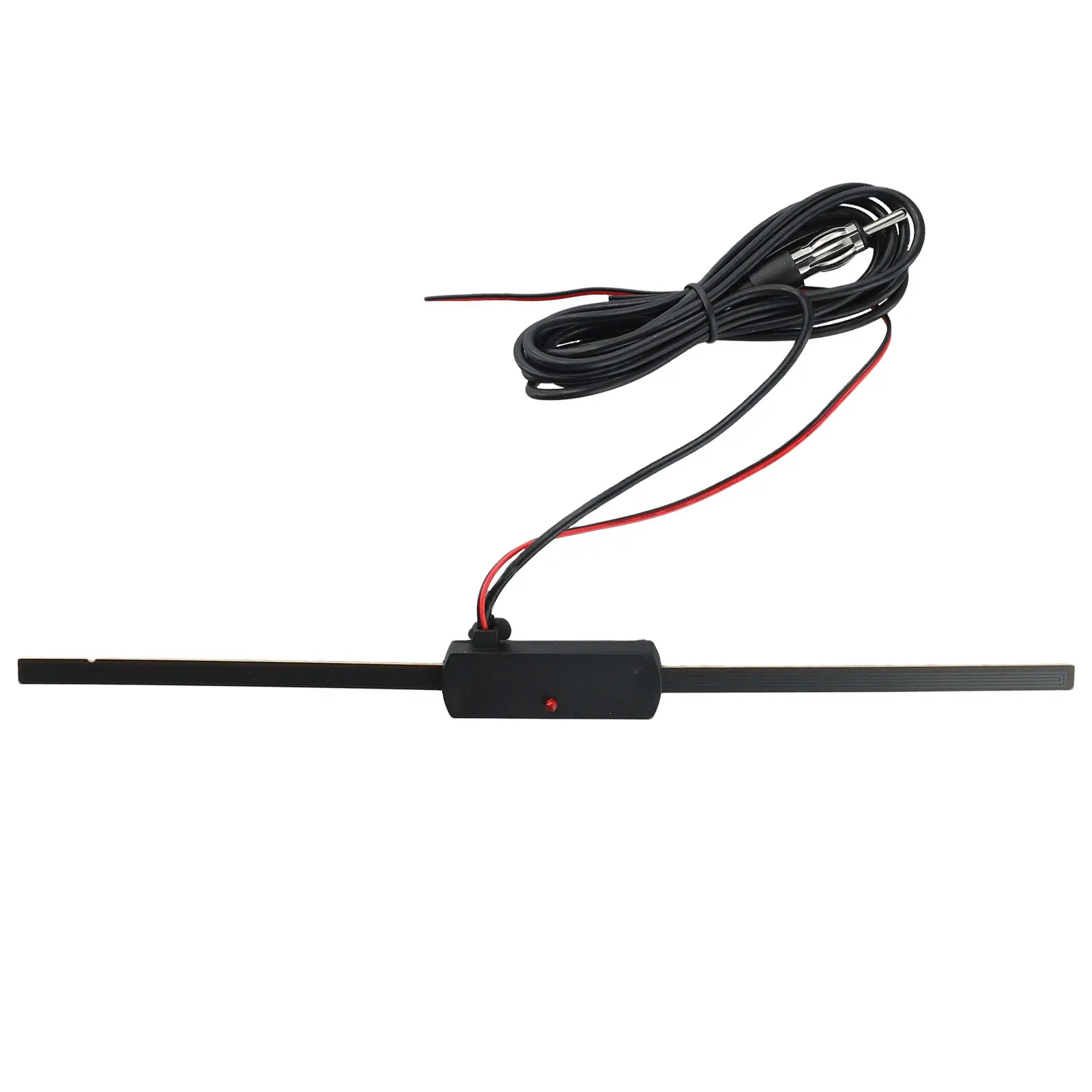 

1pc Auto AM FM Radio Antenna Signal Booster Black 12V Auto Electronic Radio Aerials Booster Automobile Parts And Accessories