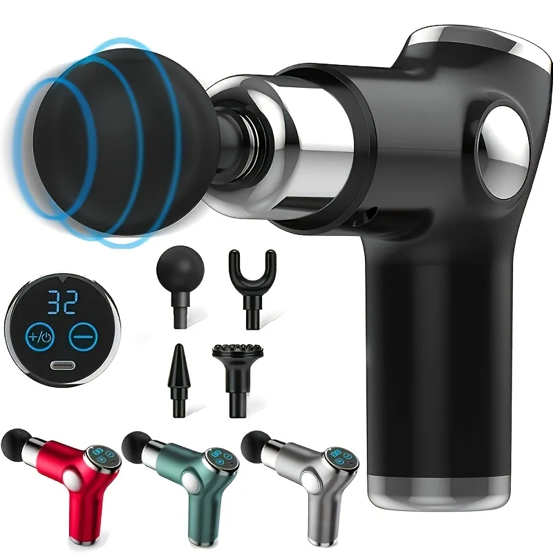 

LCD Screen Fascia Gun Body Massager Massage Gun For Muscle Relaxation USB Charging Mini Fitness Tool Gift For Men Women