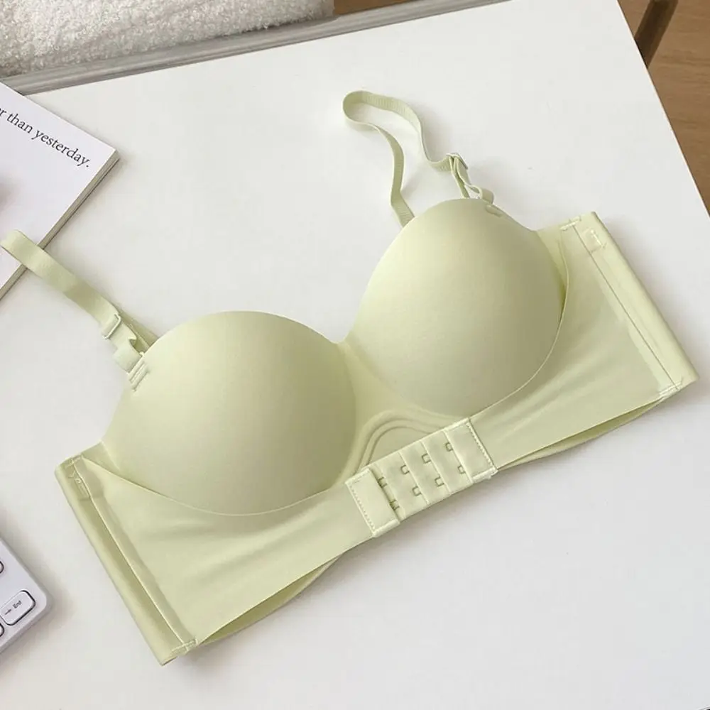 Модный беспроводной бюстгальтер с глубоким V-образным вырезом на пуговицах спереди, противоударное антипровисающее нижнее белье для женщин, нижнее белье пуш-ап, бесшовный спортивный бюстгальтер