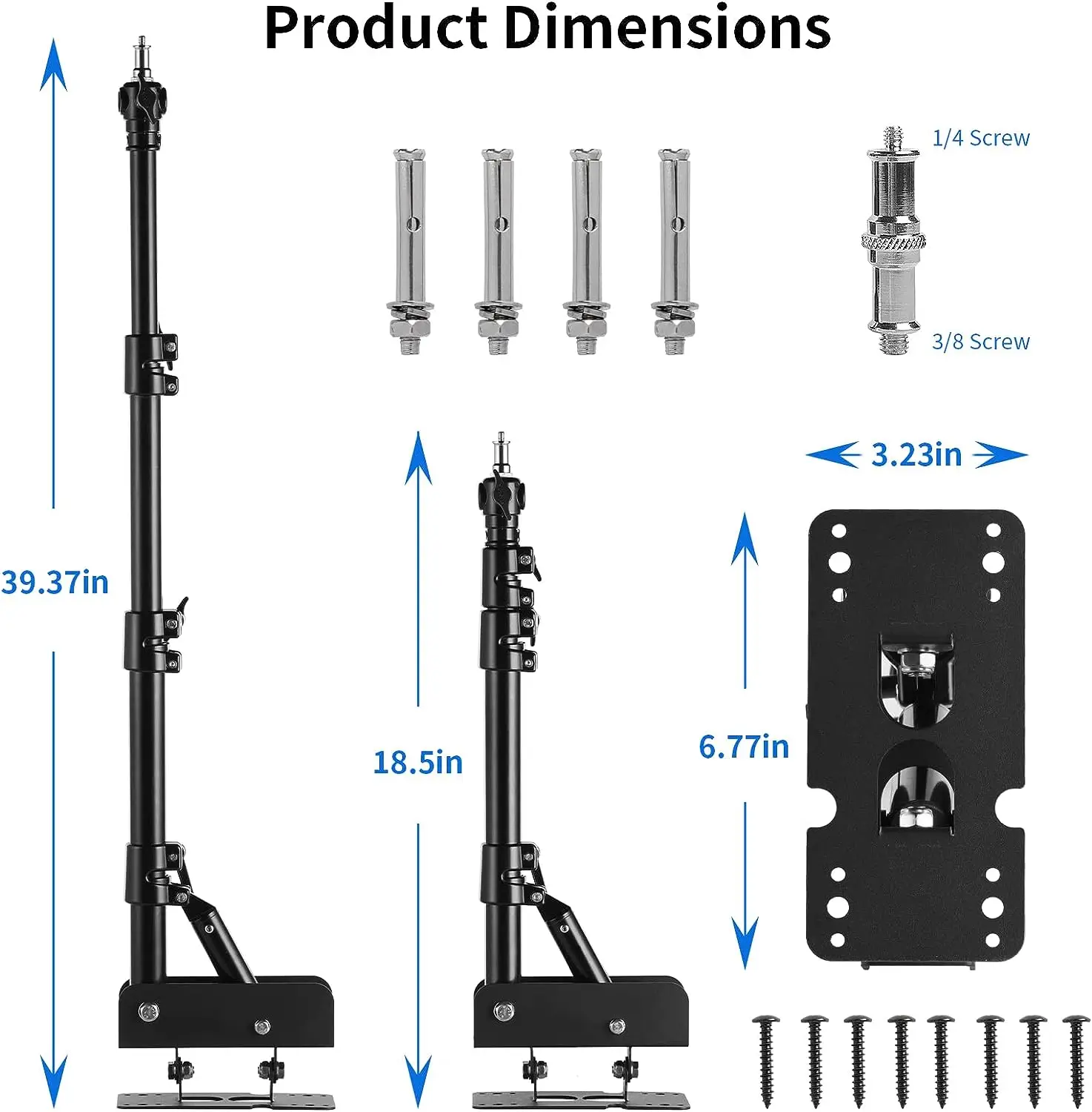 Selens Wall Mount Ring Light Boom Arm Photography 39.4inch Triangle Mount for Studio Video Light/Monolight Support 180° Rotation