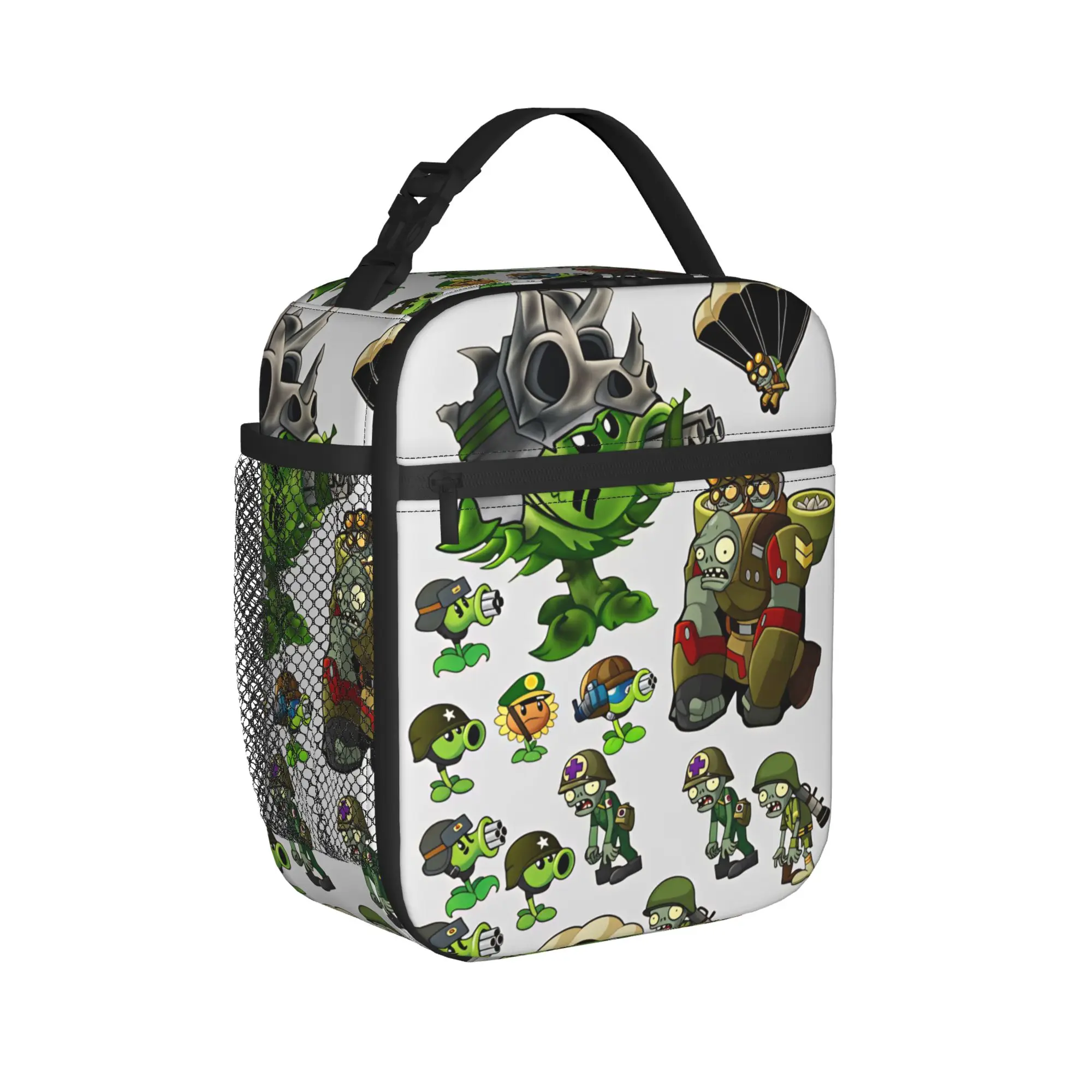 Plants Vs Zombies Military Theme Lunch Bag Office Lunch Box For Adult Thermal Lunch Bags Waterproof Portable Zipper Cooler Bag