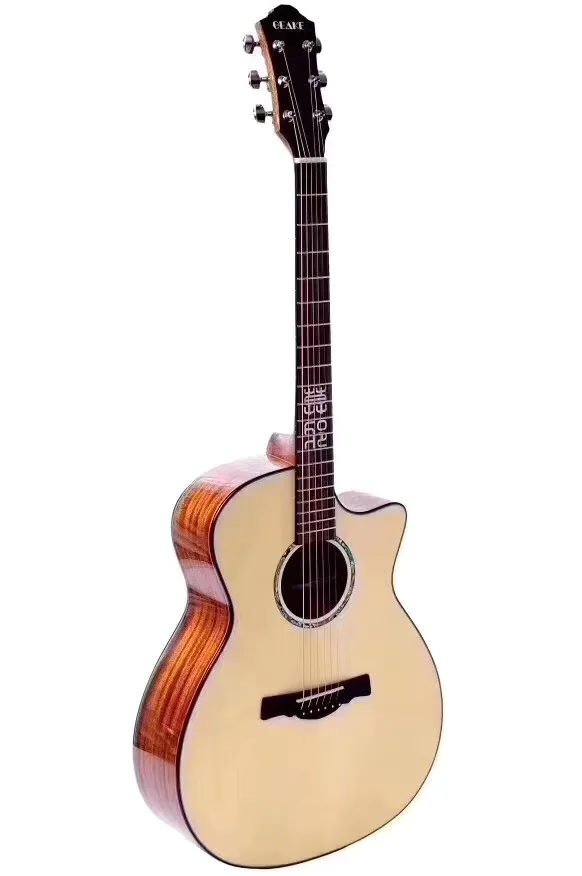 High Quality Acoustic Guitar Geake Moye Spruce Mahogany Solid High End Handmade All Bone Rosewood 40 Inch GA Body Nato Wood