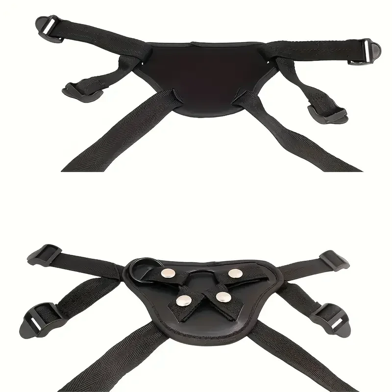 Consolador con correa, arnés, cinturón, juguetes sexuales para adultos lésbicos para mujeres y hombres, consolador con ajuste de cintura, muslo, nailon suave, juguetes de cuero vegano