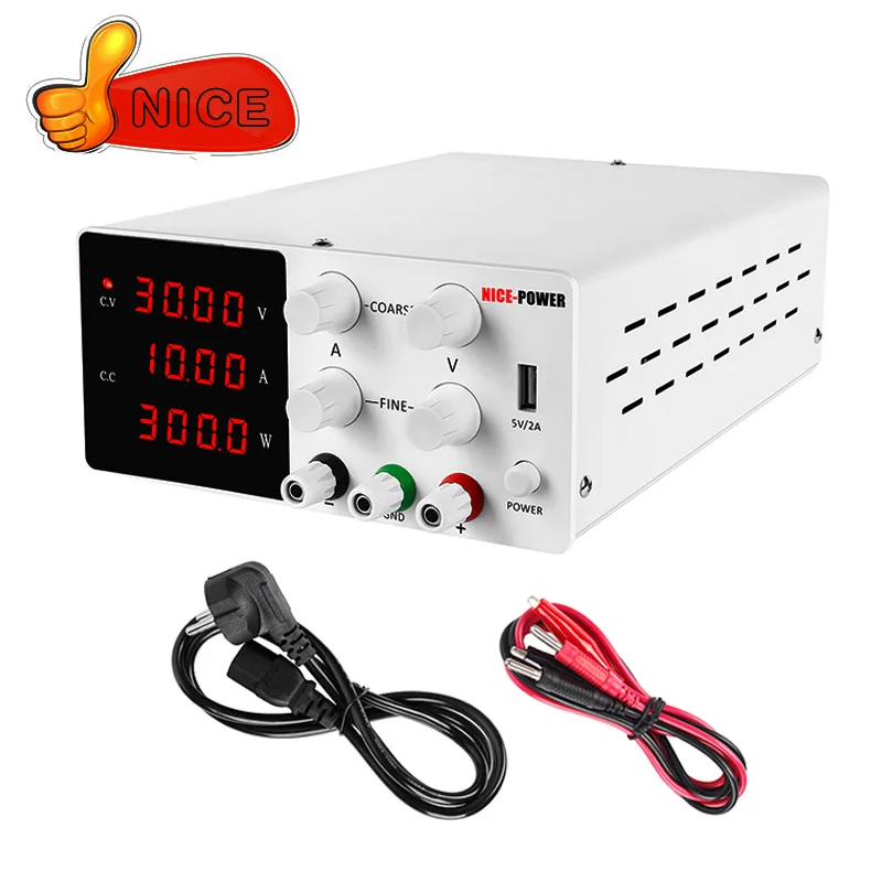 New Adjustable USB DC Laboratory 30V 10A Regulated Power Supply 120V 3A Voltage Regulator Stabilizer Switching Bench Source