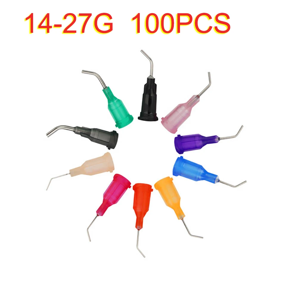 14-27G 1/2 inch 45° Elbow Dispensing Machine Injection Needle Stainless Steel Dispensing Needle Used for Liquid Ink Glue