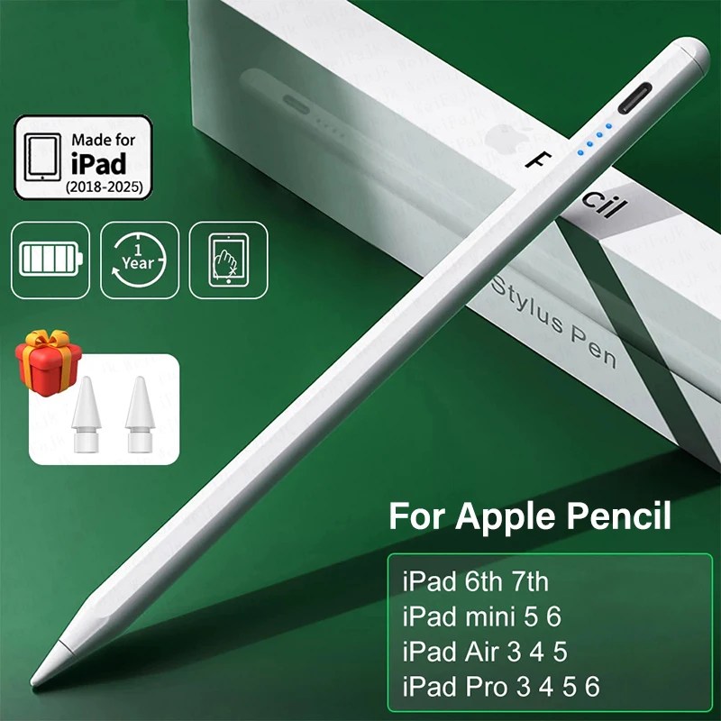 For Apple Pencil 2nd Generation Original iPad Pencil 2 Stylus Pen For iPad Pro 11 12.9 Air 8 9 10 Th Mini 2018-2025 Accessories