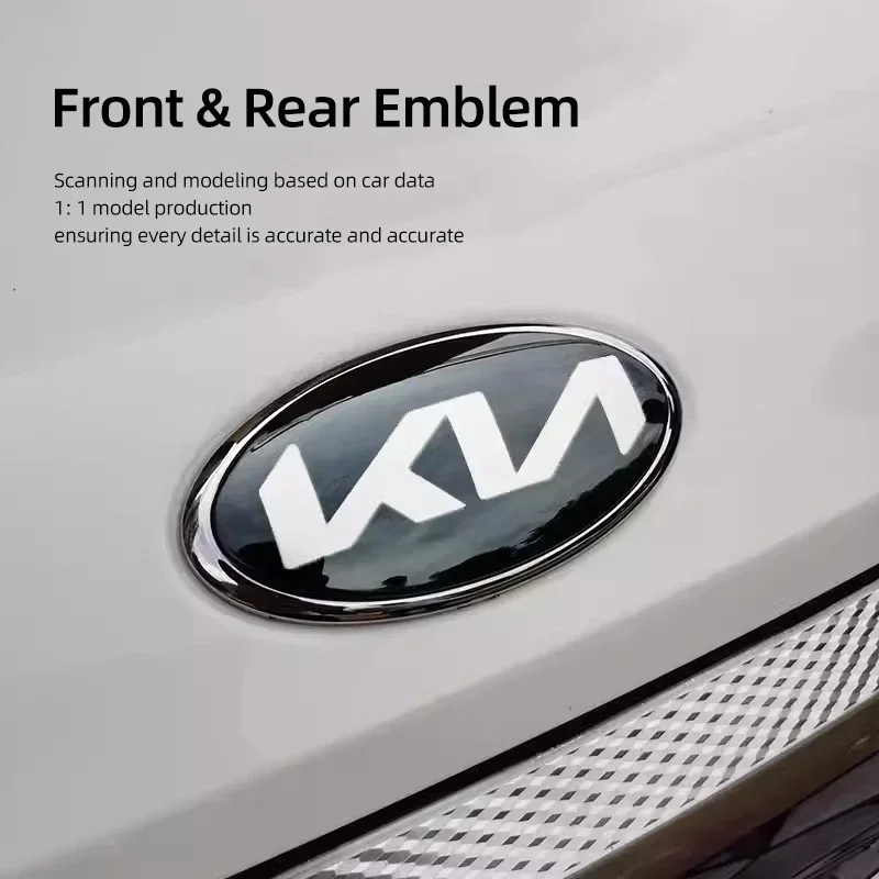 Emblema de capô dianteiro de carro de 130*65mm, adesivo de porta-malas traseiro para KIA EV6 Sorento Niro Stinger Ceed Carnival K5 K9 Soul Carens VQ Cade.