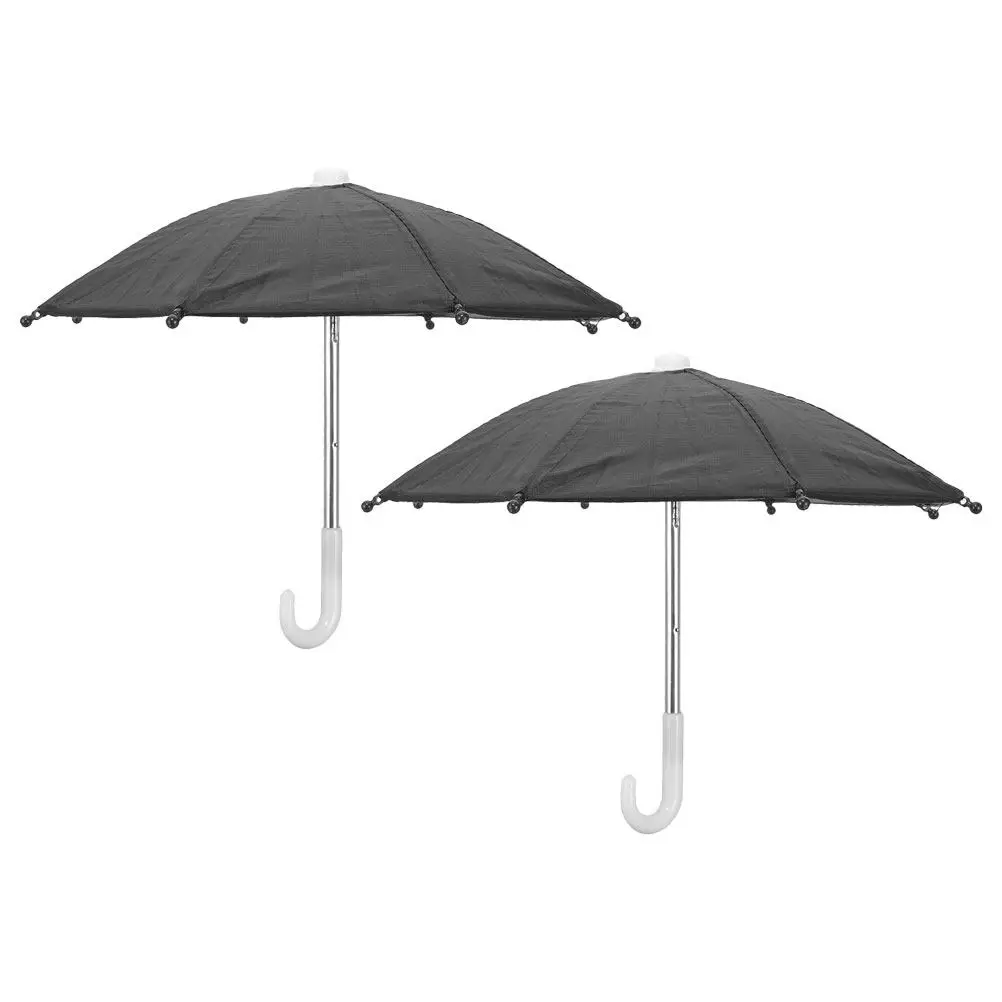

2pcs Umbrella Portable Lightweight Sun Rain Shield For Cycling Motorbiking Outdoor Motorcycle Phone Holder Umbrella Universal