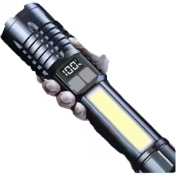 High Power LED Flashlight Powerful TYPE-C Rechargeable COB Flashlight With Side Light Torch For Outdoor Camping Hiking