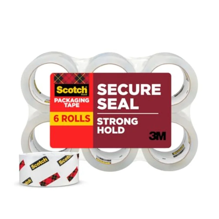 

Упаковочная лента Secure Seal для доставки и переезда, 1,88 дюйма x 54,6 ярда, 6 штук в упаковке