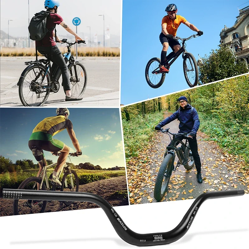 BUCKLOS Mountain Bike Handlebar 31.8mm 720mm 780mm MTB Riser Handlebar Rise 30/50/90/120mm Aluminum Alloy Handelbar Bike Parts