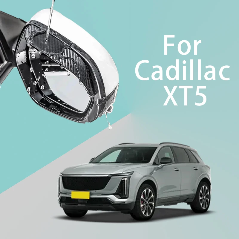 

For Cadillac XT5 car rearview mirror rain brow thickened carbon fiber texture rearview mirror rain brow