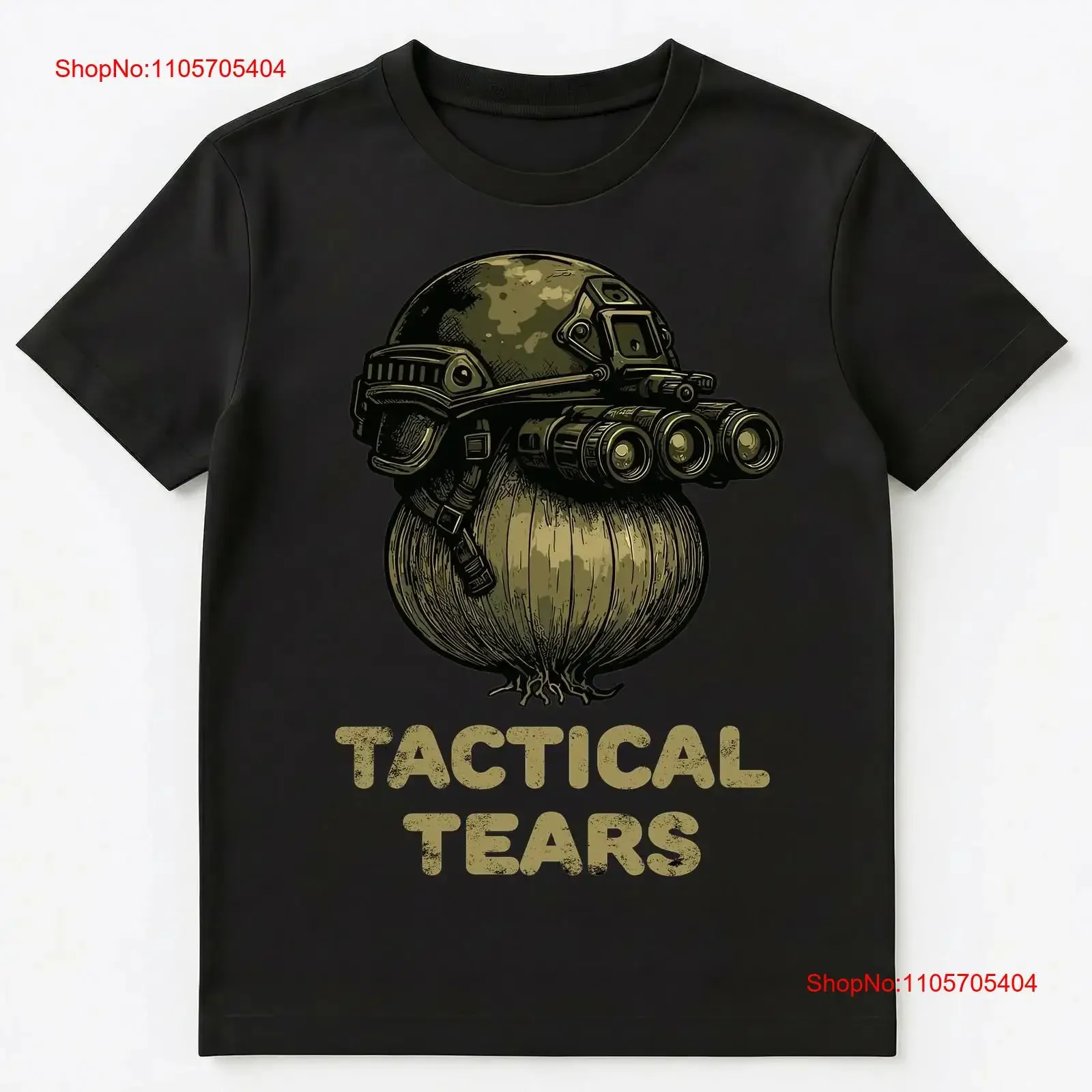 Tactical Onion Tears Design With Military Helmet Humor T Shirt long or short sleeves vintage Washed Top For Everyday Wear