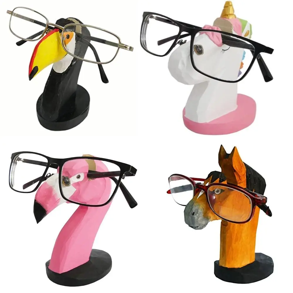 1Pcs Animal Glasses Rack Hand Carved Eyeglasses Sunglasses Display Rack Animal Shaped Home Office Desk Decor