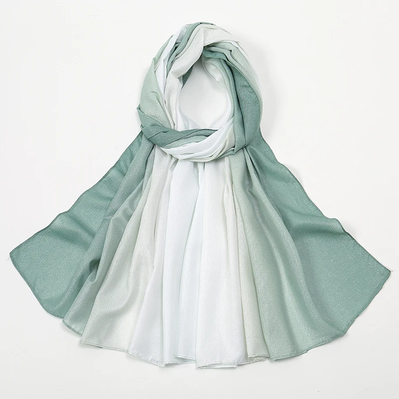 

Women Glitter Shiny Hijab Scarf Gradient Shawls Muslim Ombre Turban Islam Ladies Shimmer Elegant Stole Gradient Shawl Tippet