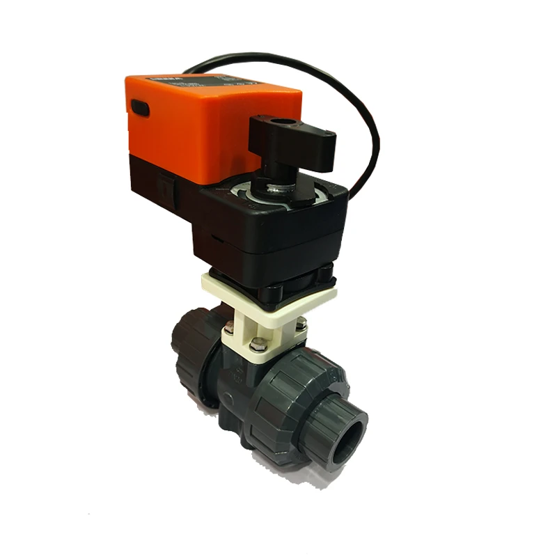 ISO9001 Certification 24V UPVC Electric Actuator Valve Modulating Water Flow Control Plastic Valves Proportional PVC Ball Valve