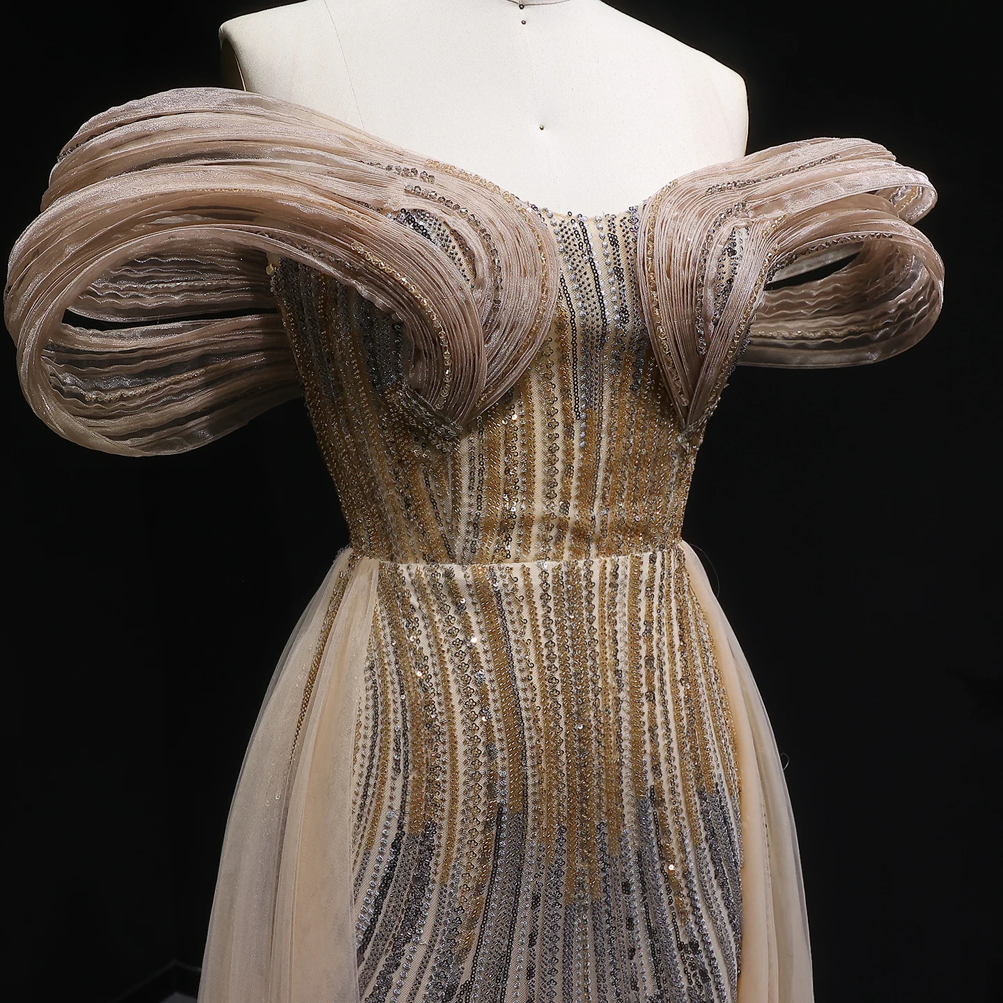 شارون سعيد فستان سهرة فاخر مطرز بحورية البحر مع تنورة أنيقة بدون أكتاف للحفلات الراقصة للنساء SS717 مخصص