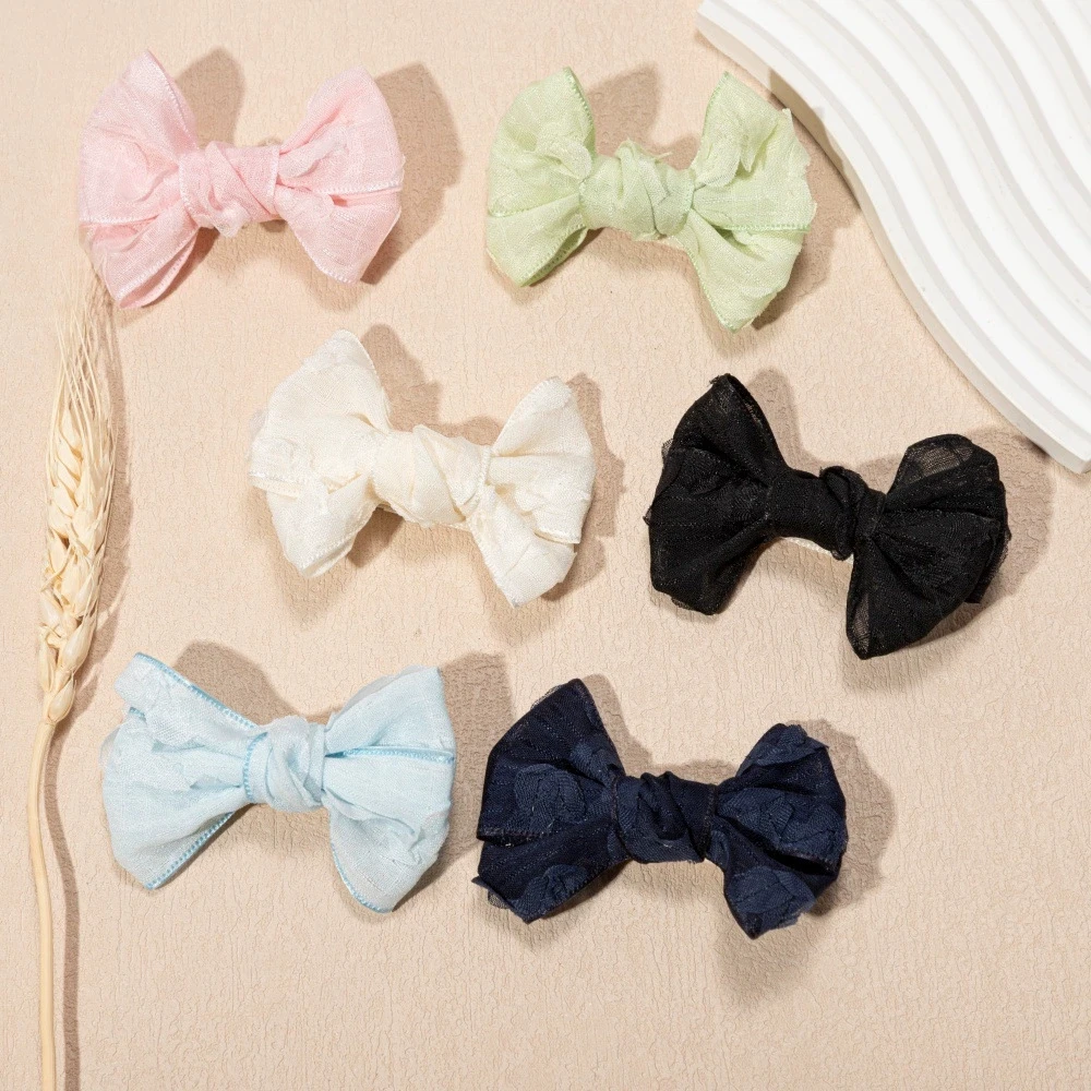 

8Pcs/lot Lace Bow Hair Clips For Baby Girls Bowknot Hairpin Flowers Barrettes Kids Hairgrips Korean Headwear Hair Accessories