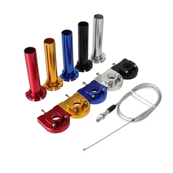 Motorcycle 22mm Aluminum Throttle Grip Twist Quick Action Gas Throttle Settle With Cable For Dirt Pit Bike Scooter Universal