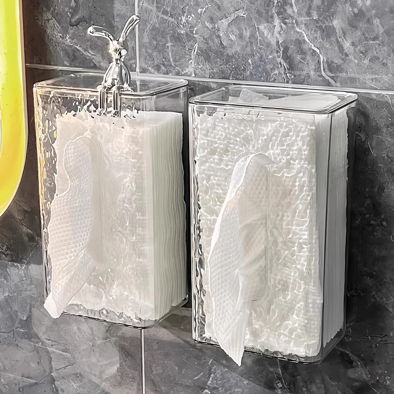 Staubdichte Gesichtstuch-Aufbewahrungsbox, Kunststoff-Taschentuchbox, Wandmontierte Kreative Servietten-Aufbewahrungsbox, Mehrzweck Transparente Taschentuchbox